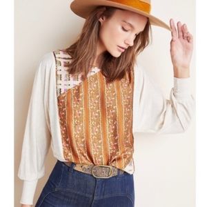 Anthropologie TINY Mixed Media Sequins Dolman Top